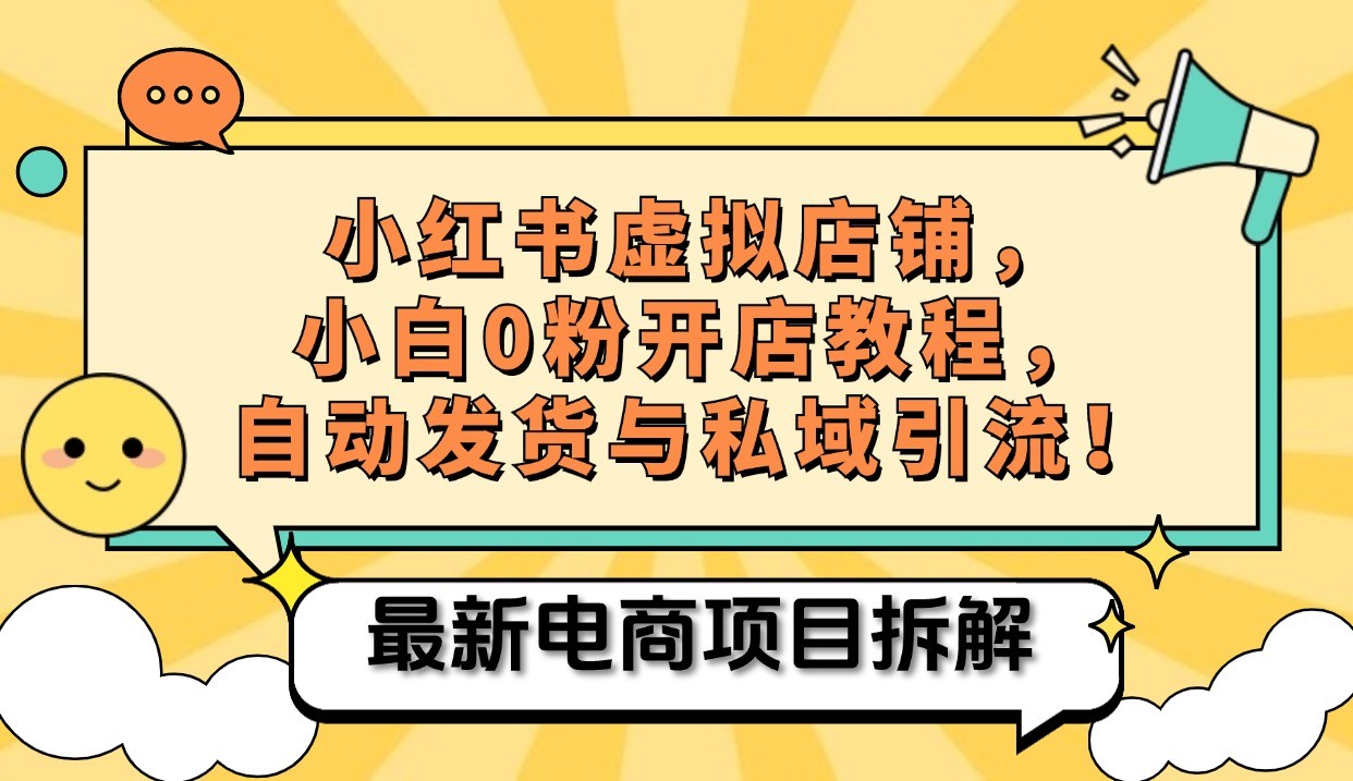 小红书电商，小白虚拟类目店铺教程，被动收益+私域引流-91学习网