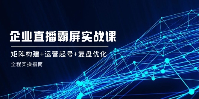 企业直播霸屏实战课：矩阵构建+运营起号+复盘优化，全程实操指南-91学习网