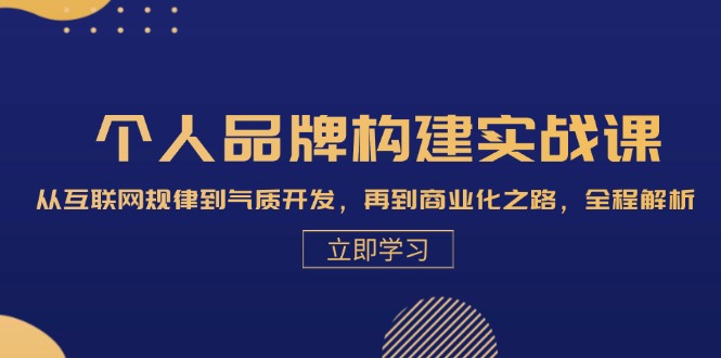 （13059期）个人品牌构建实战课：从互联网规律到气质开发，再到商业化之路，全程解析-91学习网