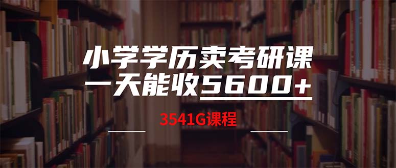 （12556期）小学学历卖考研课程，一天收5600（附3580G考研合集）-91学习网