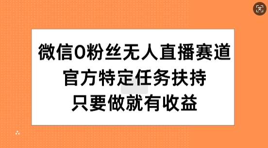 微信0粉丝无人直播赛道，官方特定任务扶持，只要做就有收益-91学习网