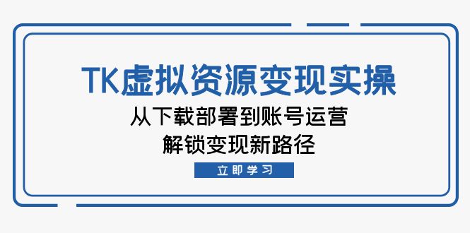 （12770期）TK虚拟资料变现实操：从下载部署到账号运营，解锁变现新路径-91学习网