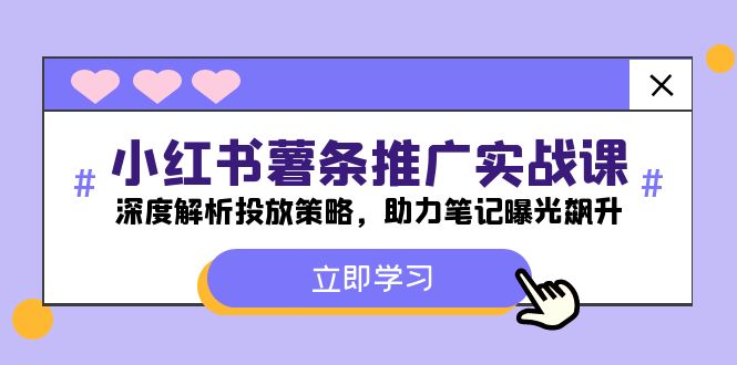 小红书-薯条推广实战课：深度解析投放策略，助力笔记曝光飙升-91学习网