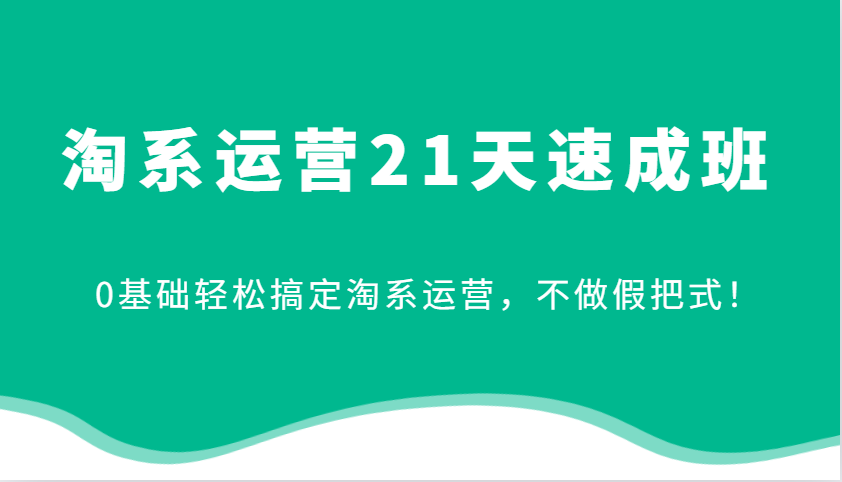 淘系运营21天速成班，0基础轻松搞定淘系运营，不做假把式！-91学习网