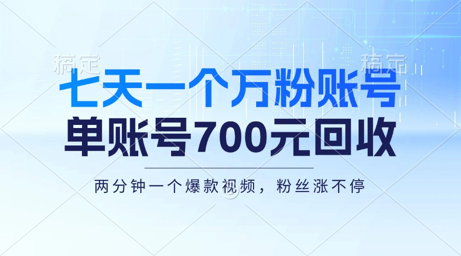 （13062期）七天一个万粉账号，新手小白秒上手，单账号回收700元，轻松月入三万＋-91学习网