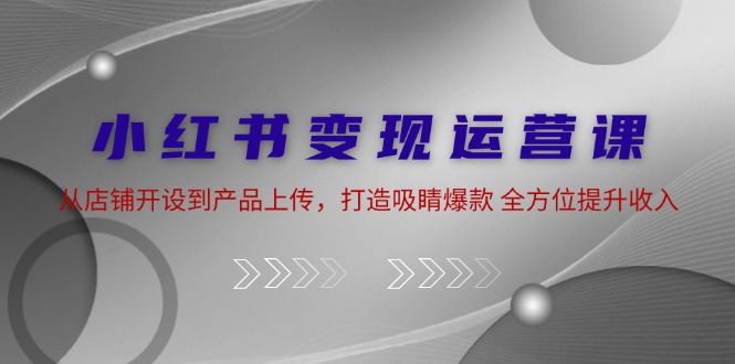 （12520期）小红书变现运营课：从店铺开设到产品上传，打造吸睛爆款 全方位提升收入-91学习网