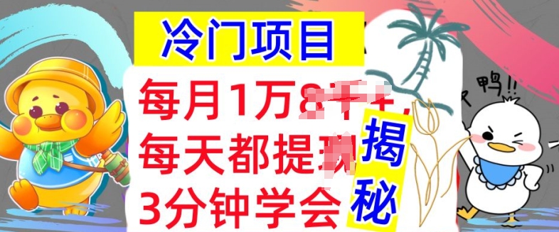 冷门项目，这个方法一定要学会，内部教程，每月1w(揭秘)-91学习网