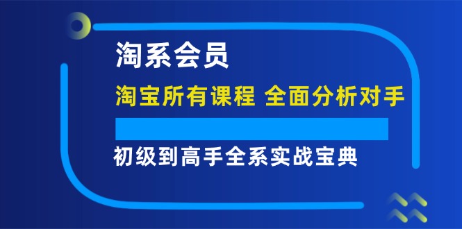 淘系会员初级到高手全系实战宝典【淘宝所有课程，全面分析对手】-91学习网