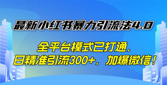 （12505期）最新小红书暴力引流法4.0， 全平台模式已打通，日精准引流300+，加爆微…-91学习网