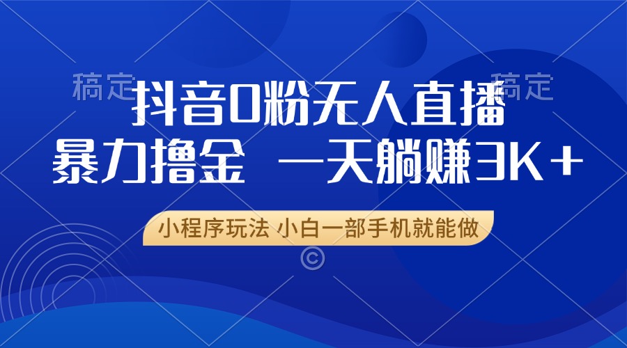 （13449期）抖音0粉无人直播暴力掘金，一天躺赚3K+，小白一部手机就能做-91学习网