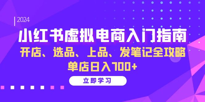 （13036期）小红书虚拟电商入门指南：开店、选品、上品、发笔记全攻略   单店日入700+-91学习网