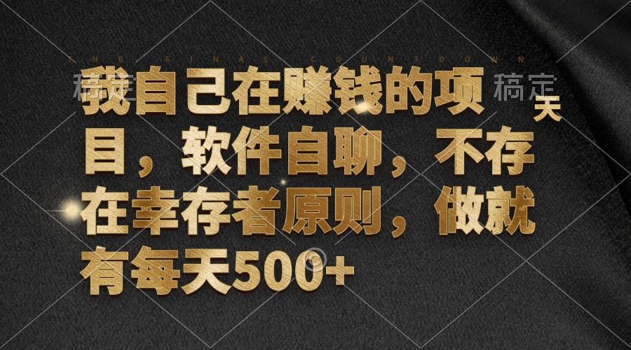 （12956期）我自己在赚钱的项目，软件自聊，不存在幸存者原则，做就有每天500+-91学习网