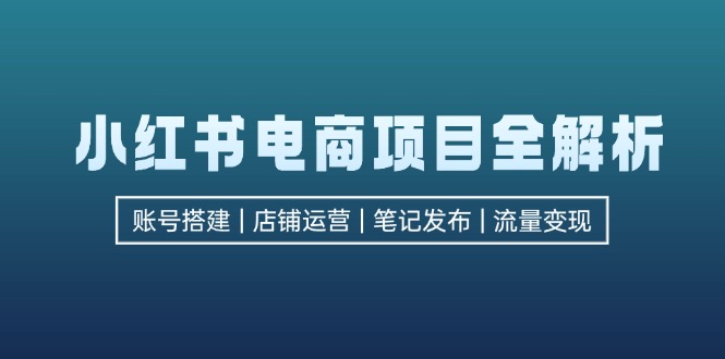 （12915期）小红书电商项目全解析，包括账号搭建、店铺运营、笔记发布  实现流量变现-91学习网