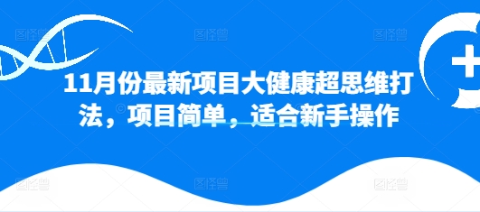 11月份最新项目大健康超思维打法，项目简单，适合新手操作-91学习网