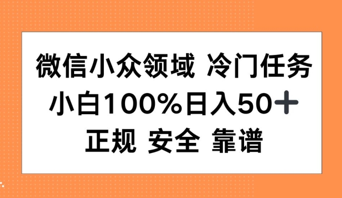 微信小众领域冷门特定任务，小白100%日入50+，正规安全靠谱-91学习网