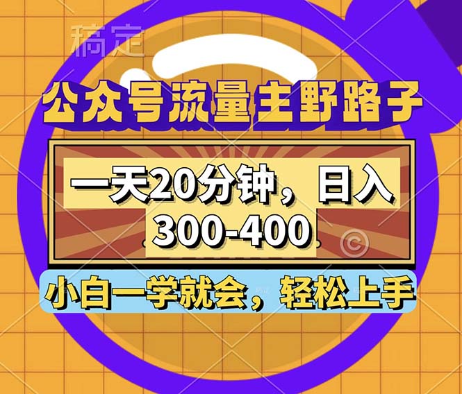 （12866期）公众号流量主野路子玩法，一天20分钟，日入300~400，小白一学就会-91学习网