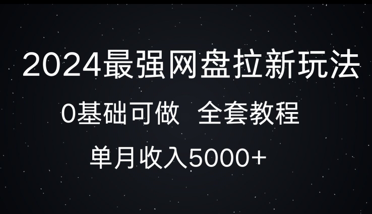 2024最强网盘拉新玩法，0基础可做，单月收入5000+-91学习网