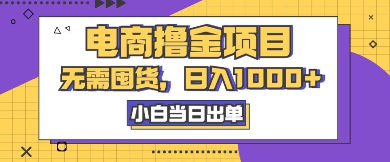 电商撸金项目，无需囤货，日入几张，小白当日出单，人性玩法，复购不断-91学习网