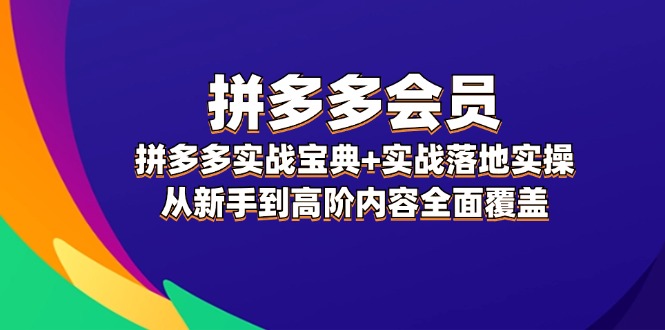 拼多多会员实战宝典+实战落地实操，从新手到高阶内容全面覆盖-91学习网