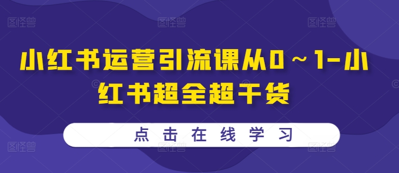 小红书运营引流课从0～1-小红书超全超干货-91学习网