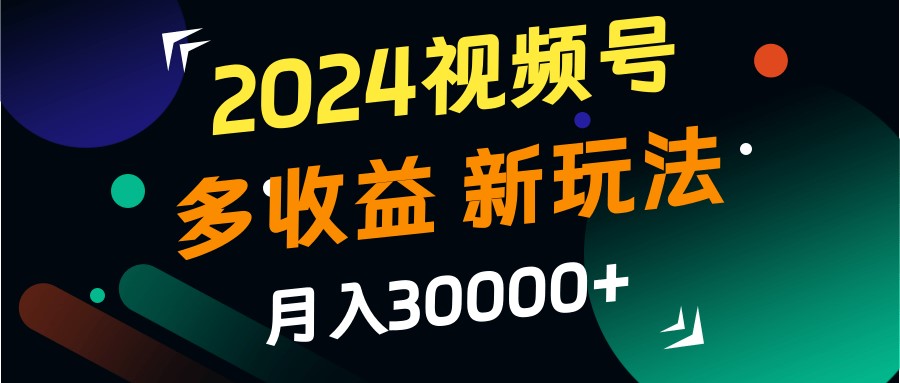 2024视频号多收益的新玩法，月入3w+，新手小白都能简单上手！-91学习网