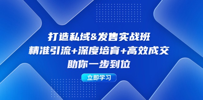 （12642期）打造私域&发售实操班：精准引流+深度培育+高效成交，助你一步到位-91学习网