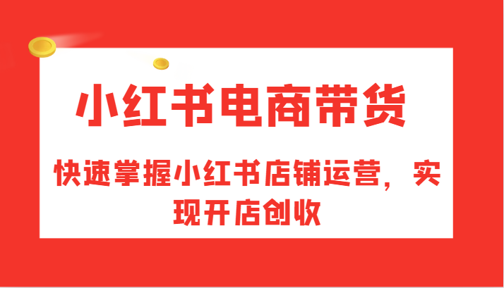 小红书电商带货，快速掌握小红书店铺运营，实现开店创收-91学习网