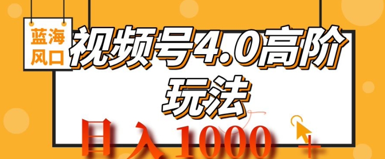 2024视频号4.0高阶变现项目，蓝海风口，日入1k-91学习网