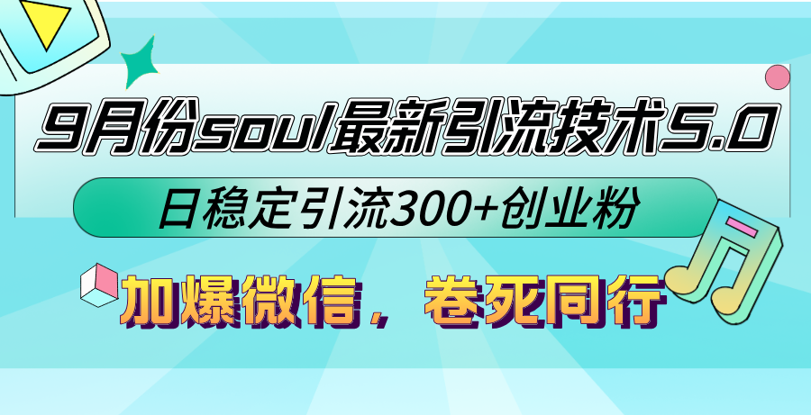 （12772期）9月份soul最新引流技术5.0，日稳定引流300+创业粉，加爆微信，卷死同行-91学习网