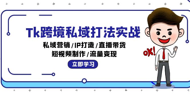 （12598期）Tk跨境私域打法实战：私域营销/IP打造/直播带货/短视频制作/流量变现-91学习网