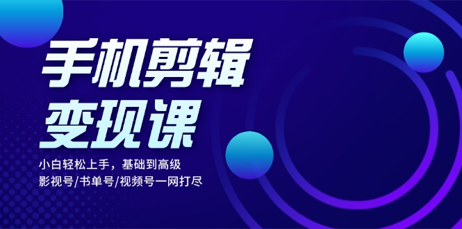 （13231期）手机剪辑变现课：小白轻松上手，基础到高级 影视号/书单号/视频号一网打尽-91学习网