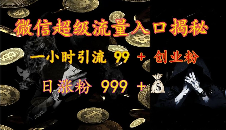 微信超级流量入口揭秘：一小时引流 99 + 创业粉，日涨粉 999 +-91学习网