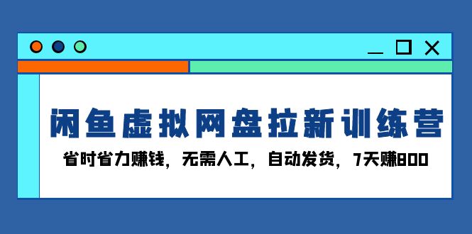 （13524期）闲鱼虚拟网盘拉新训练营：省时省力赚钱，无需人工，自动发货，7天赚800-91学习网