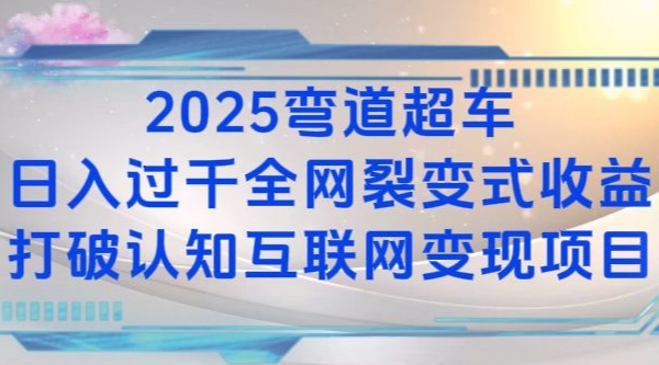 2025弯道超车日入过K全网裂变式收益打破认知互联网变现项目【揭秘】-91学习网