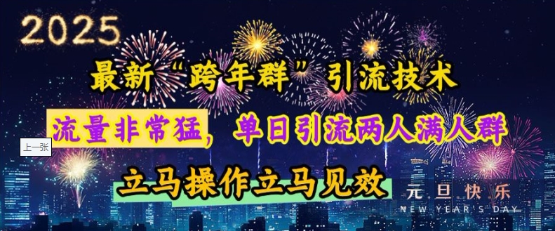 最新“跨年群”引流，流量非常猛，单日引流两人满人群，立马操作立马见效【揭秘】-91学习网