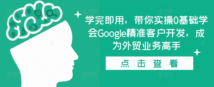 学完即用，带你实操0基础学会Google精准客户开发，成为外贸业务高手-91学习网