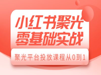 小红书聚光零基础实战，聚光平台投放课程从0到1-91学习网