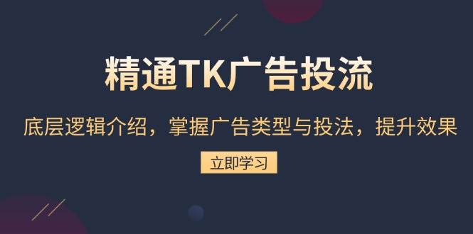 精通TK广告投流：底层逻辑介绍，掌握广告类型与投法，提升效果-91学习网