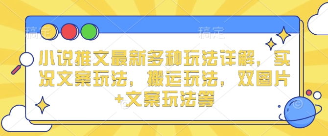 小说推文最新多种玩法详解，实况文案玩法，搬运玩法-91学习网