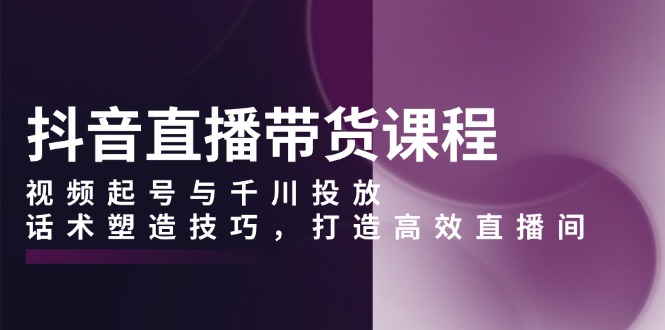 （13848期）抖音直播带货课程，视频起号与千川投放，话术塑造技巧，打造高效直播间-91学习网