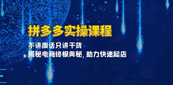 （13577期）拼多多实操课程：不讲废话只讲干货, 揭秘电商终极奥秘,助力快速起店-91学习网