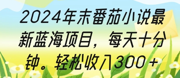 2024年末番茄小说最新蓝海项目，每天十分钟，轻松收入3张-91学习网