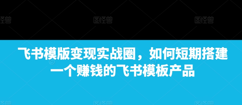 飞书模版变现实战圈，如何短期搭建一个赚钱的飞书模板产品-91学习网