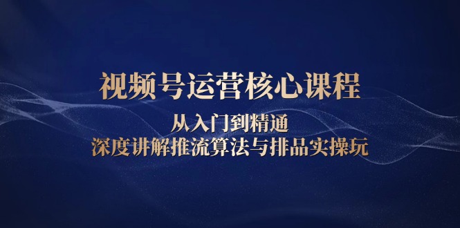 （13863期）视频号运营核心课程，从入门到精通，深度讲解推流算法与排品实操玩-91学习网