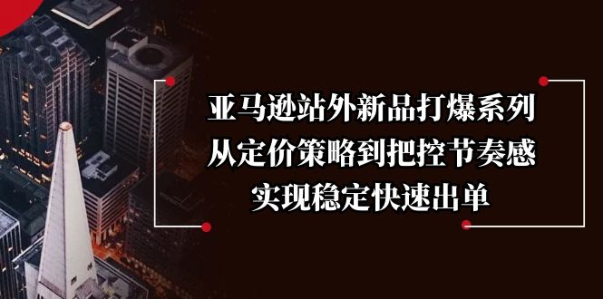 （13970期）亚马逊站外新品打爆系列，从定价策略到把控节奏感，实现稳定快速出单-91学习网