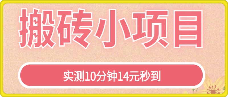 搬砖小项目，实测10分钟14元秒到，每天稳定几张(赠送必看稳定)-91学习网