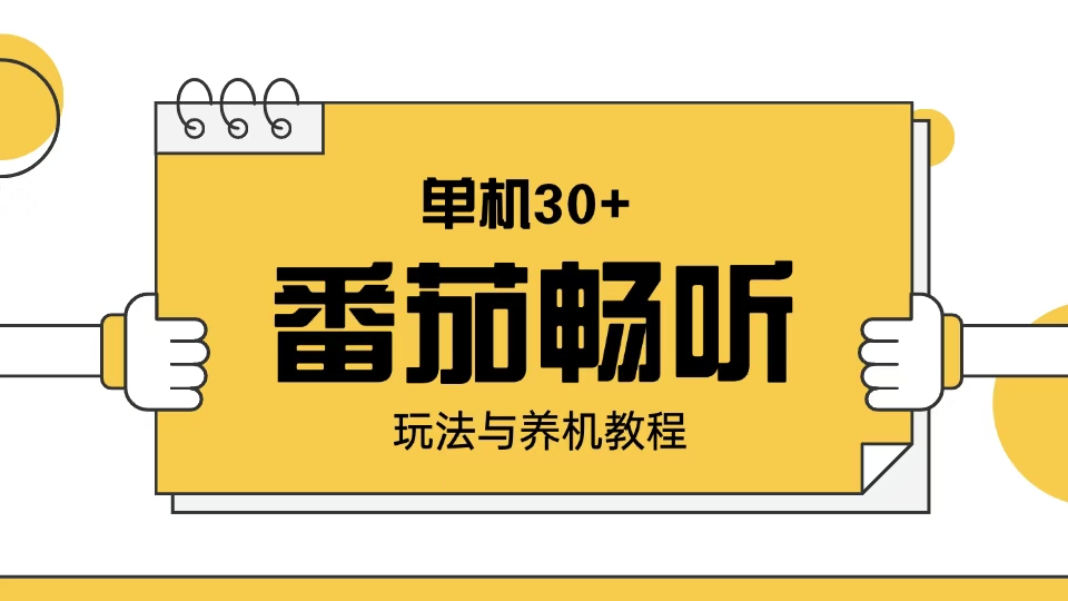 （13966期）番茄畅听玩法与养机教程：单日日入30+。-91学习网