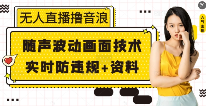 无人直播撸音浪+随声波动画面技术+实时防违规+资料【揭秘】-91学习网