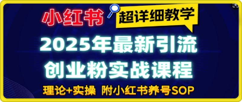 2025年最新小红书引流创业粉实战课程【超详细教学】-91学习网