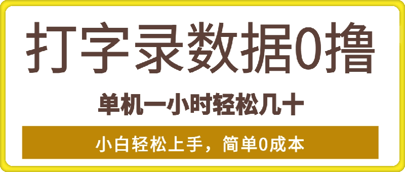 超强0撸玩法，录录数据，单机一小时轻松几十，小白轻松上手，简单0成本-91学习网